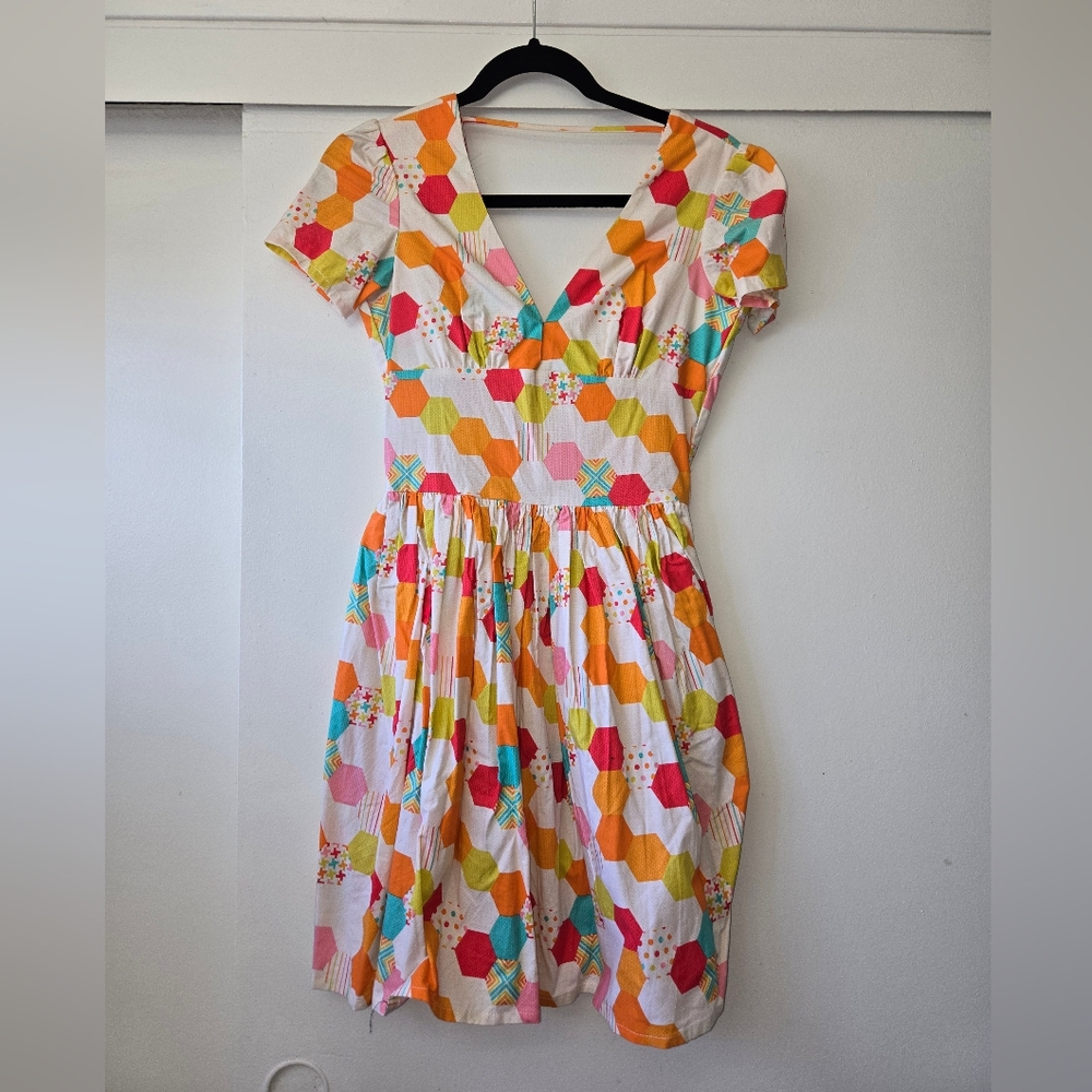 Bernie Dexter Colorful Geometric Print Dress